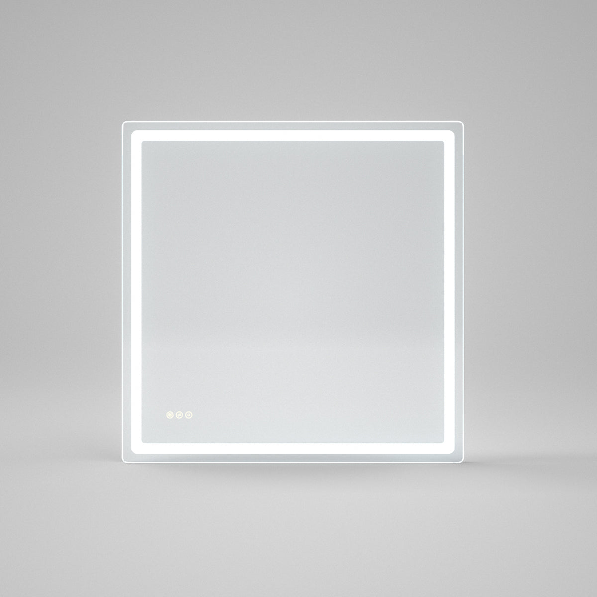 WTMU04 Round Corner Rectangular Frameless Wall Mount LED Bathroom Vanity Mirror in Polished Crystal