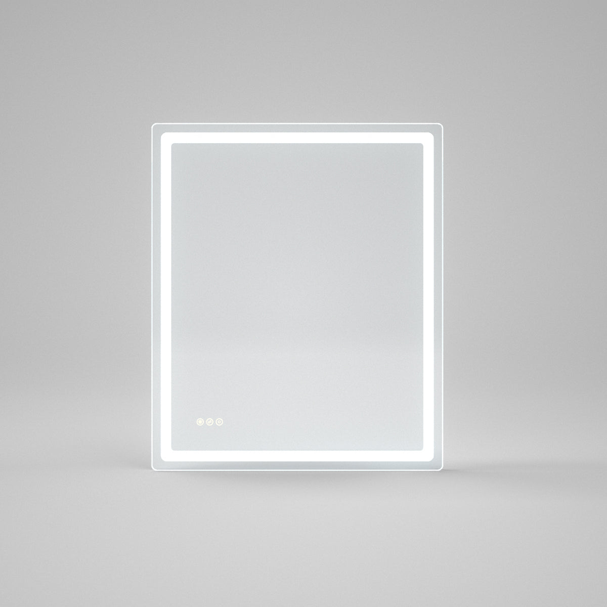 WTMU04 Round Corner Rectangular Frameless Wall Mount LED Bathroom Vanity Mirror in Polished Crystal