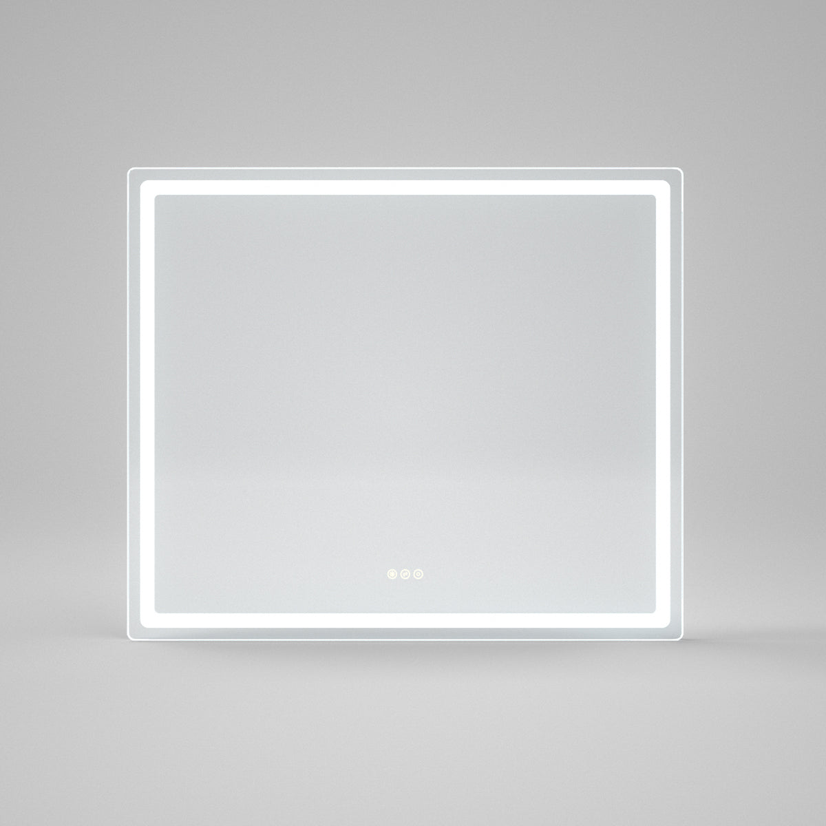 WTMU04 Round Corner Rectangular Frameless Wall Mount LED Bathroom Vanity Mirror in Polished Crystal