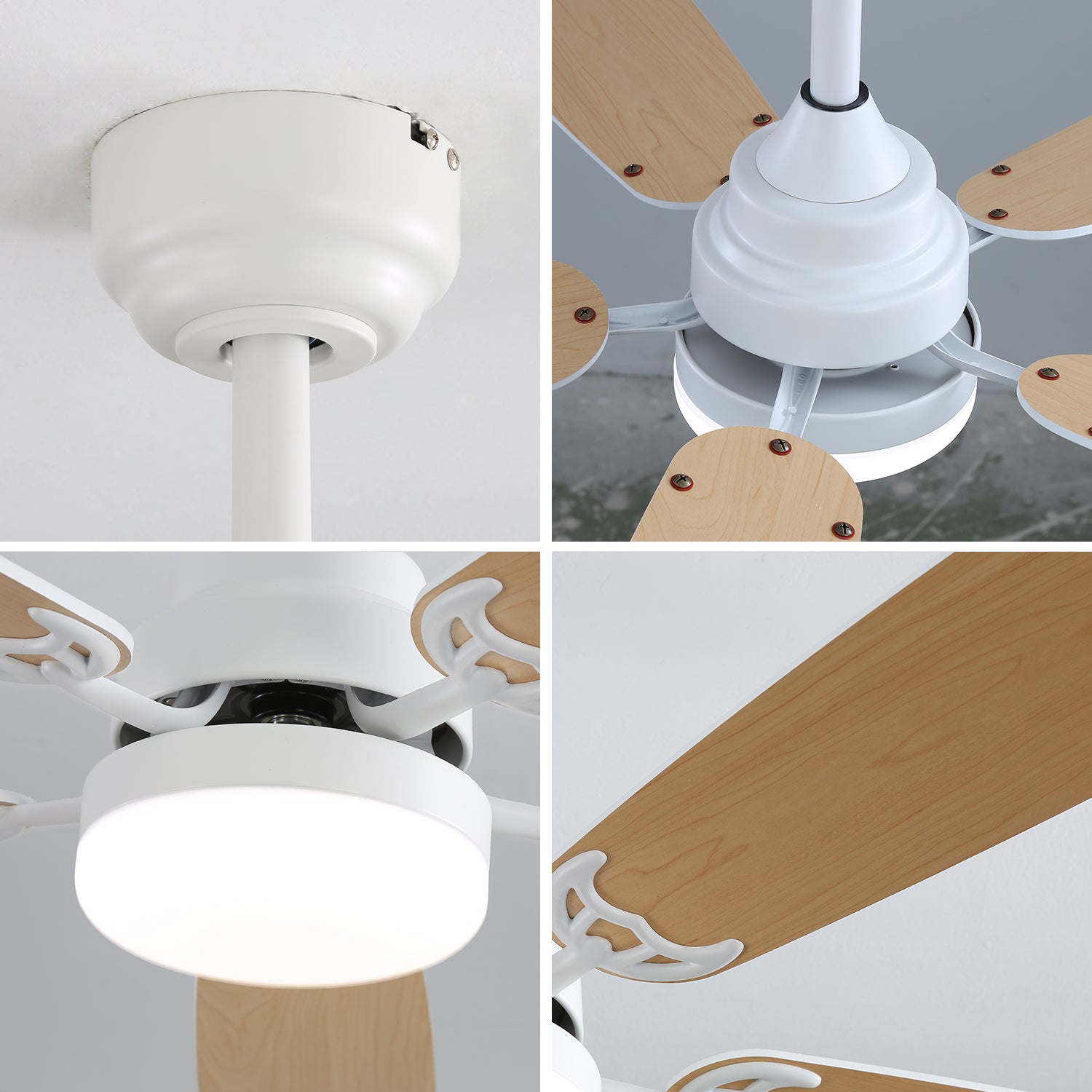 52 in. Indoor Reversible AC Motor Crystal Chandelier Ceiling Fan with Light and Remote Control