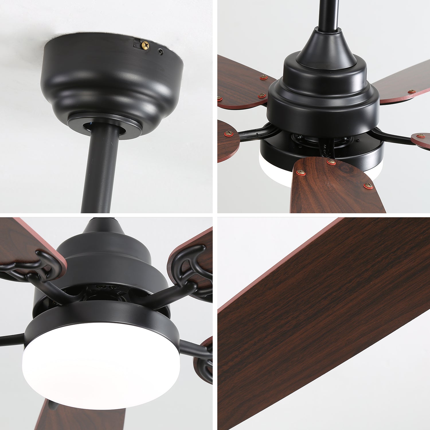52 in. Indoor Reversible AC Motor Crystal Chandelier Ceiling Fan with Light and Remote Control