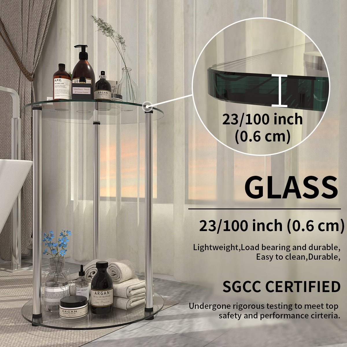 Modern Minimalist Bathroom Glass Shelf - Stylish Multi-Functional Storage Rack