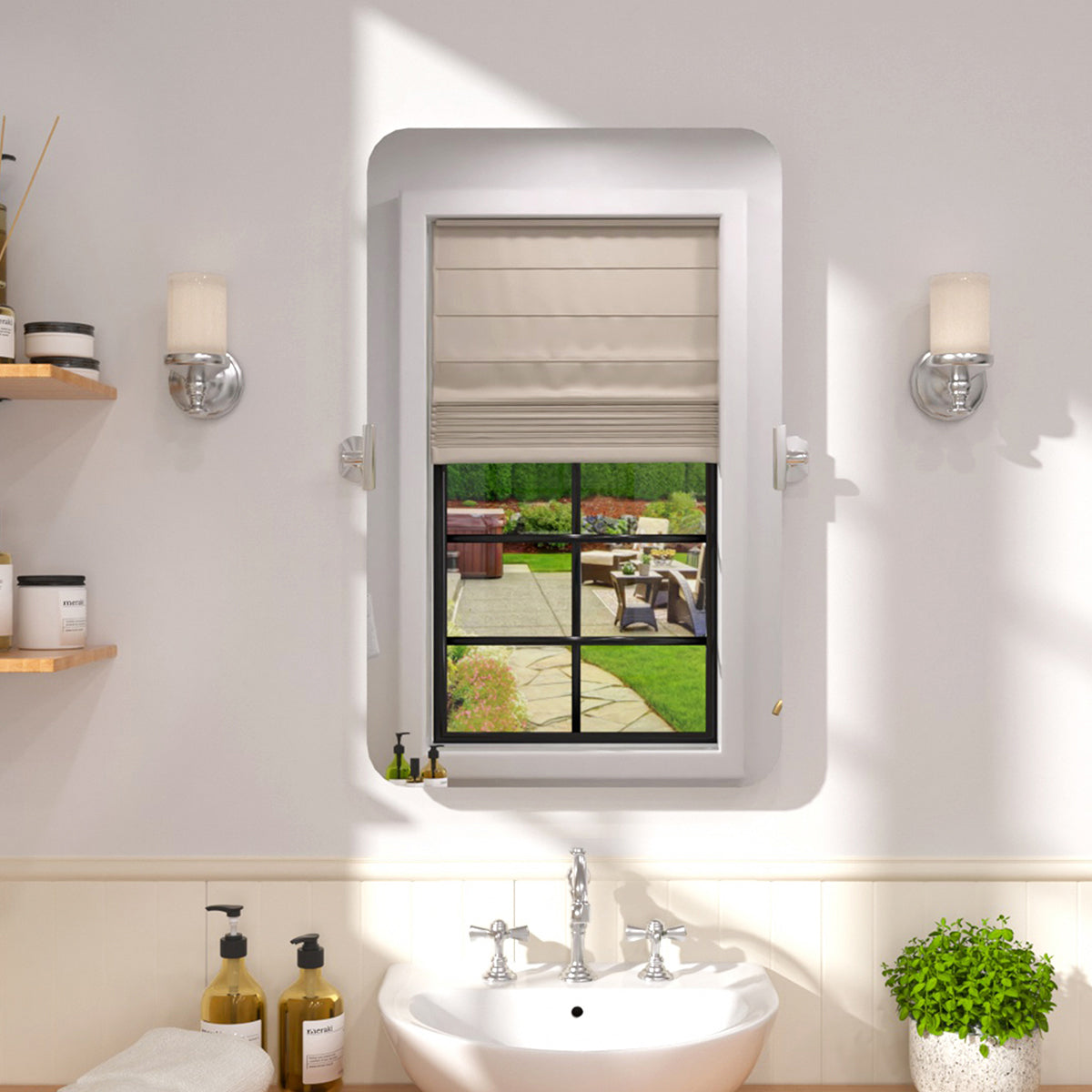 Tydex 20 in. H x 30 in. W Rectangular Framed Tilt Wall Mount Bathroom Vanity Mirror