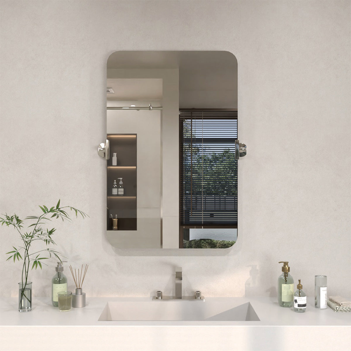 Angulus 20 in. W x 30 in. H Rectangular Framed Tilt Wall Mount Bathroom Vanity Mirror
