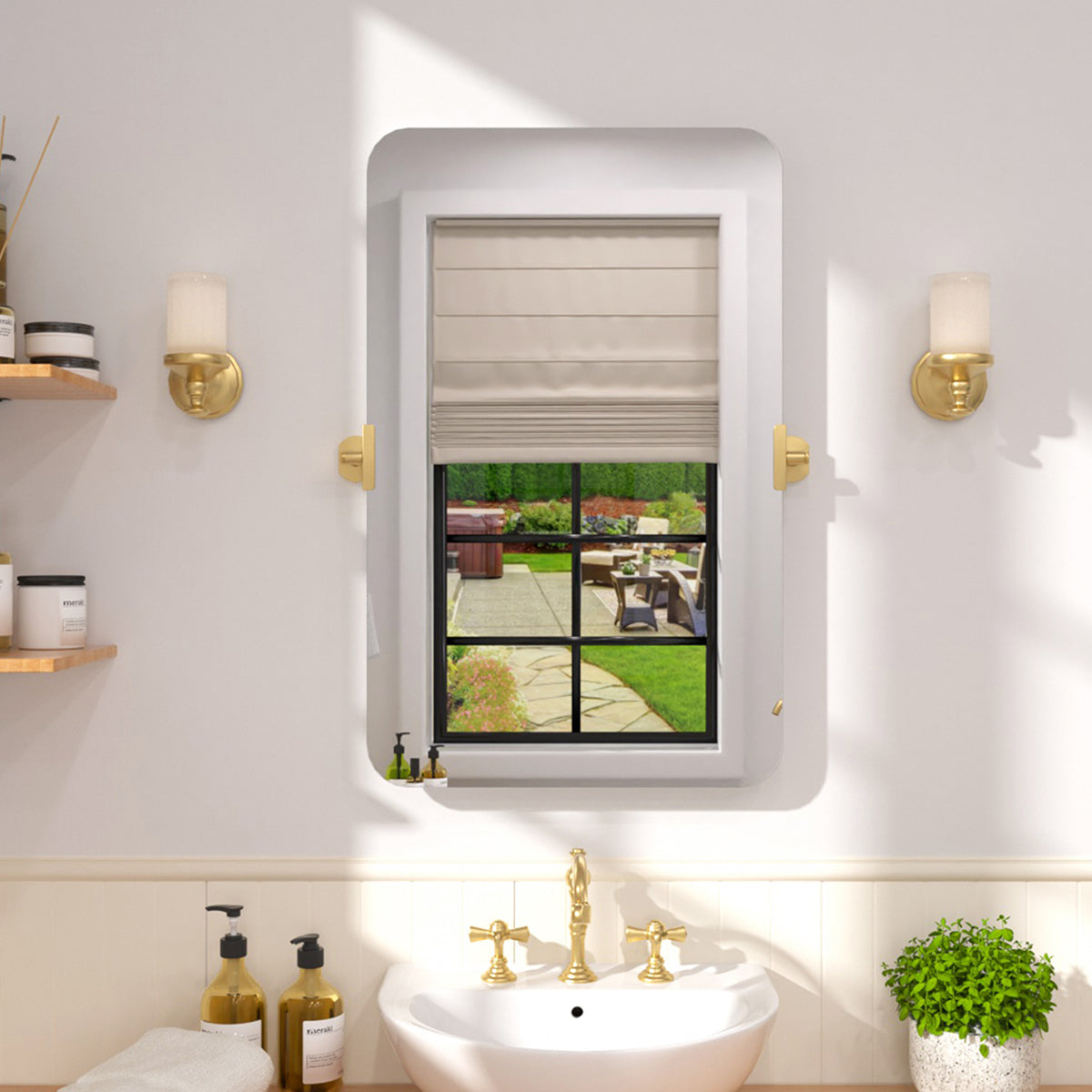 Tydex 20 in. H x 30 in. W Rectangular Framed Tilt Wall Mount Bathroom Vanity Mirror