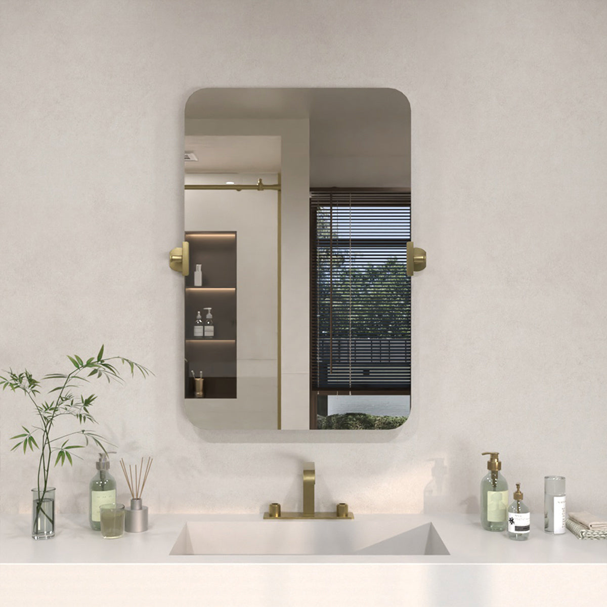 Angulus 20 in. W x 30 in. H Rectangular Framed Tilt Wall Mount Bathroom Vanity Mirror