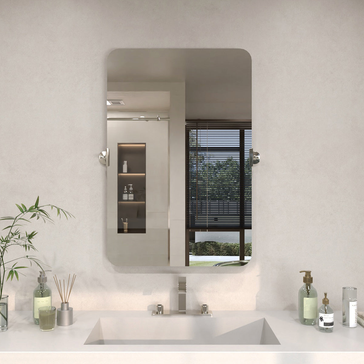 Angulus 24 in. W x 36 in. H Rectangular Framed Tilt Wall Mount Bathroom Vanity Mirror
