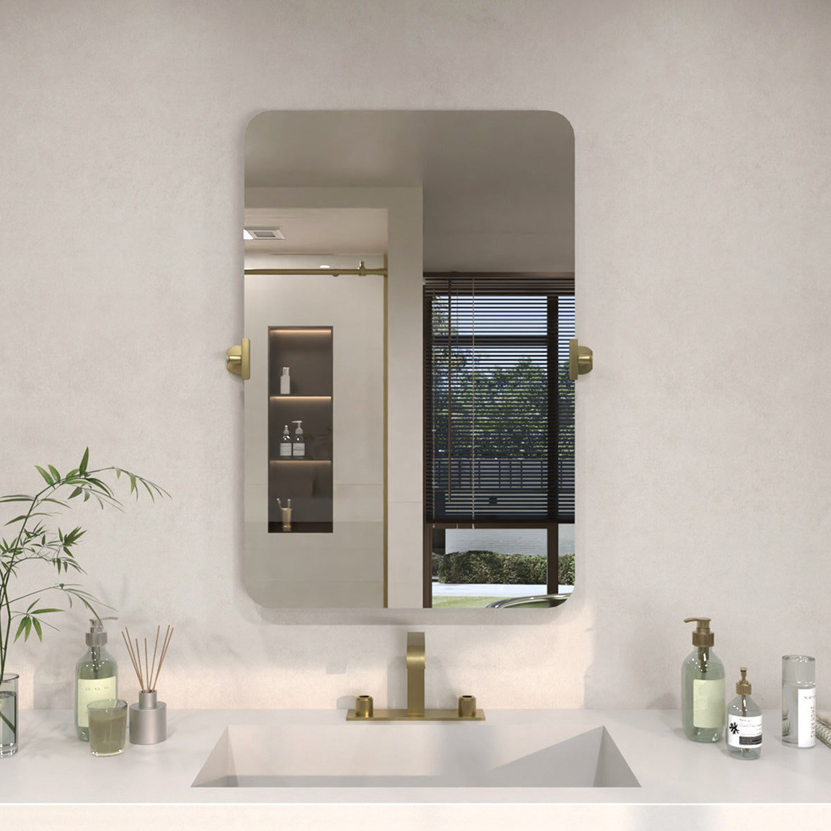 Angulus 24 in. W x 36 in. H Rectangular Framed Tilt Wall Mount Bathroom Vanity Mirror