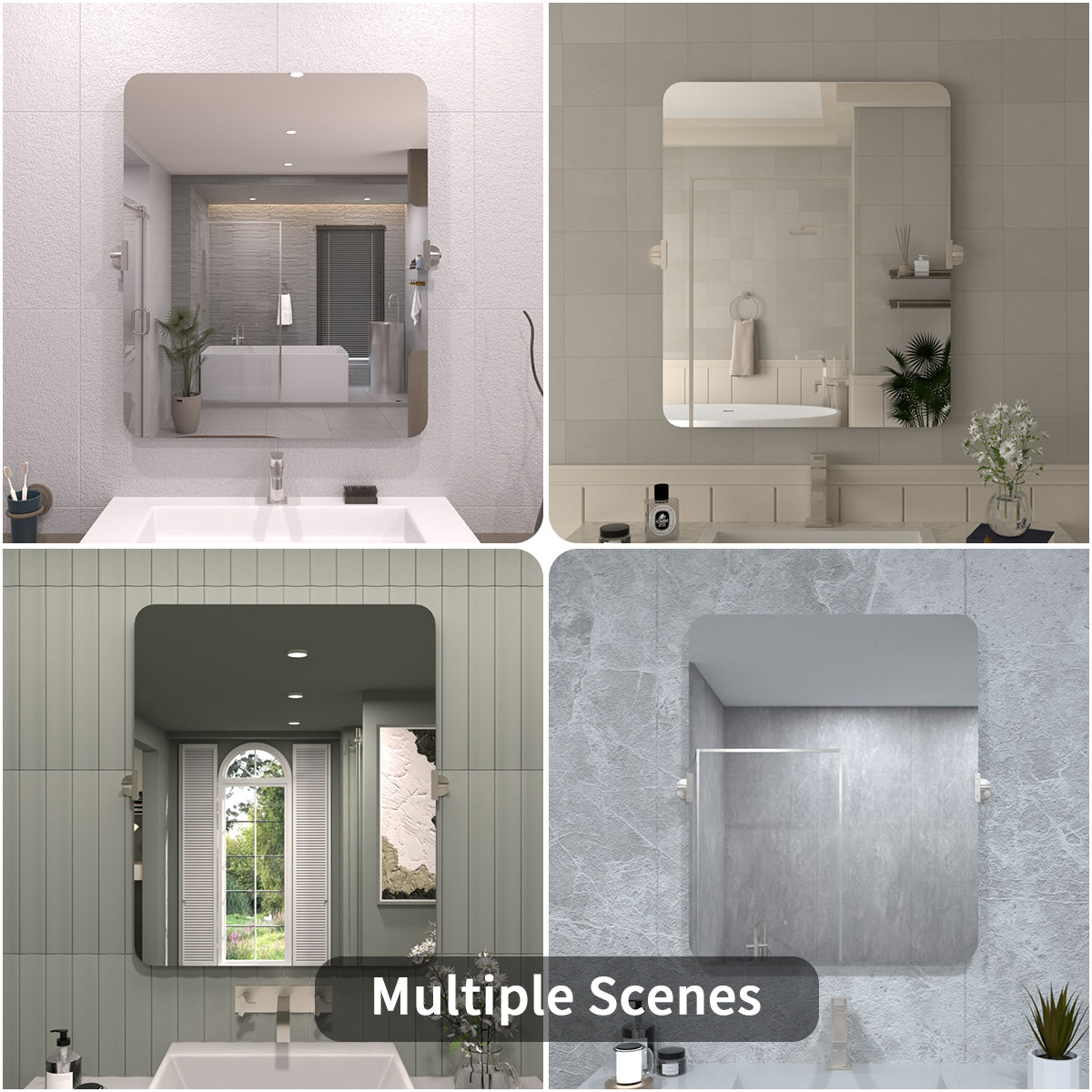 Taimei 30 in. H x 36 in. W Rectangular Framed Tilt Wall Mount Bathroom Vanity Mirror