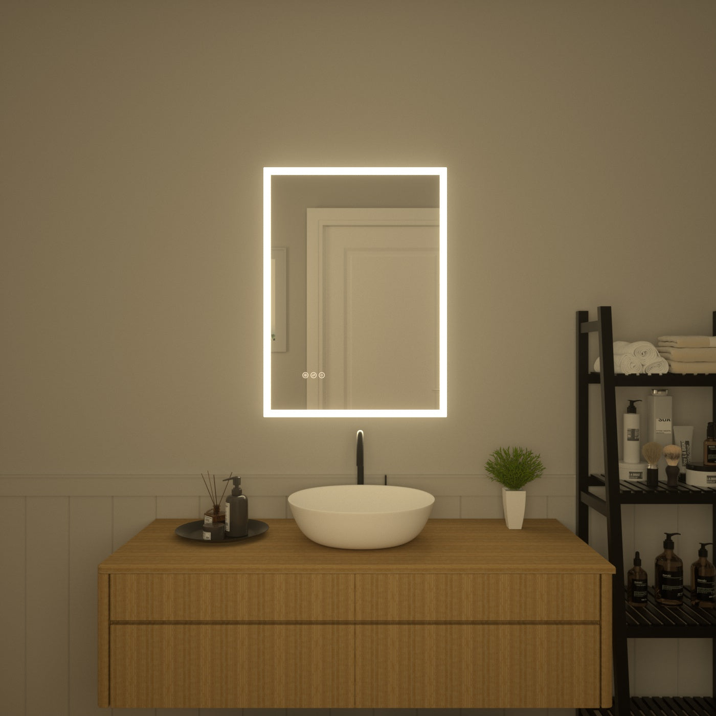 TaiMei LED Bathroom Vanity Mirror Anti-Fog Brightness Adjustable High-Definition ETL Certified