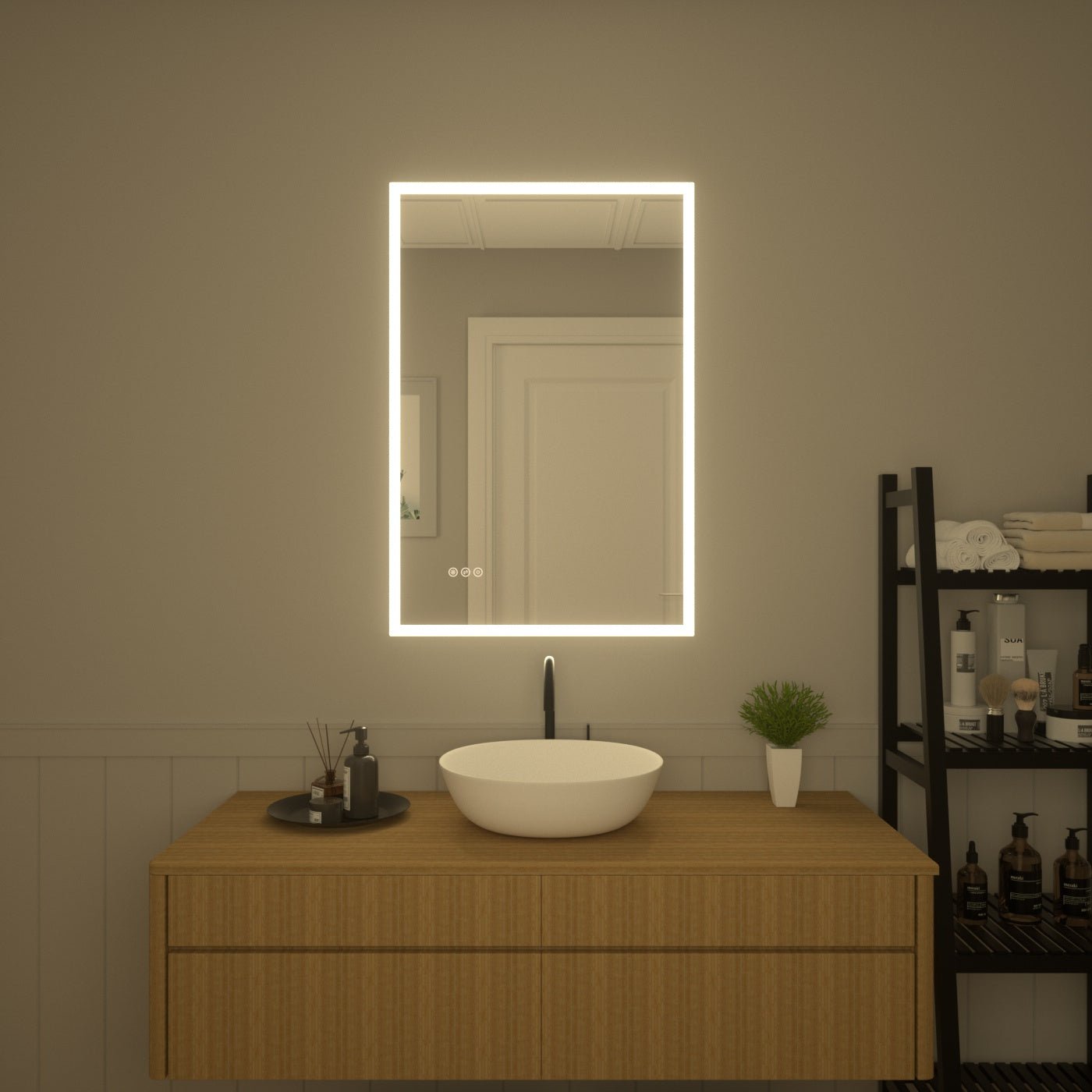 TaiMei LED Bathroom Vanity Mirror Anti-Fog Brightness Adjustable High-Definition ETL Certified