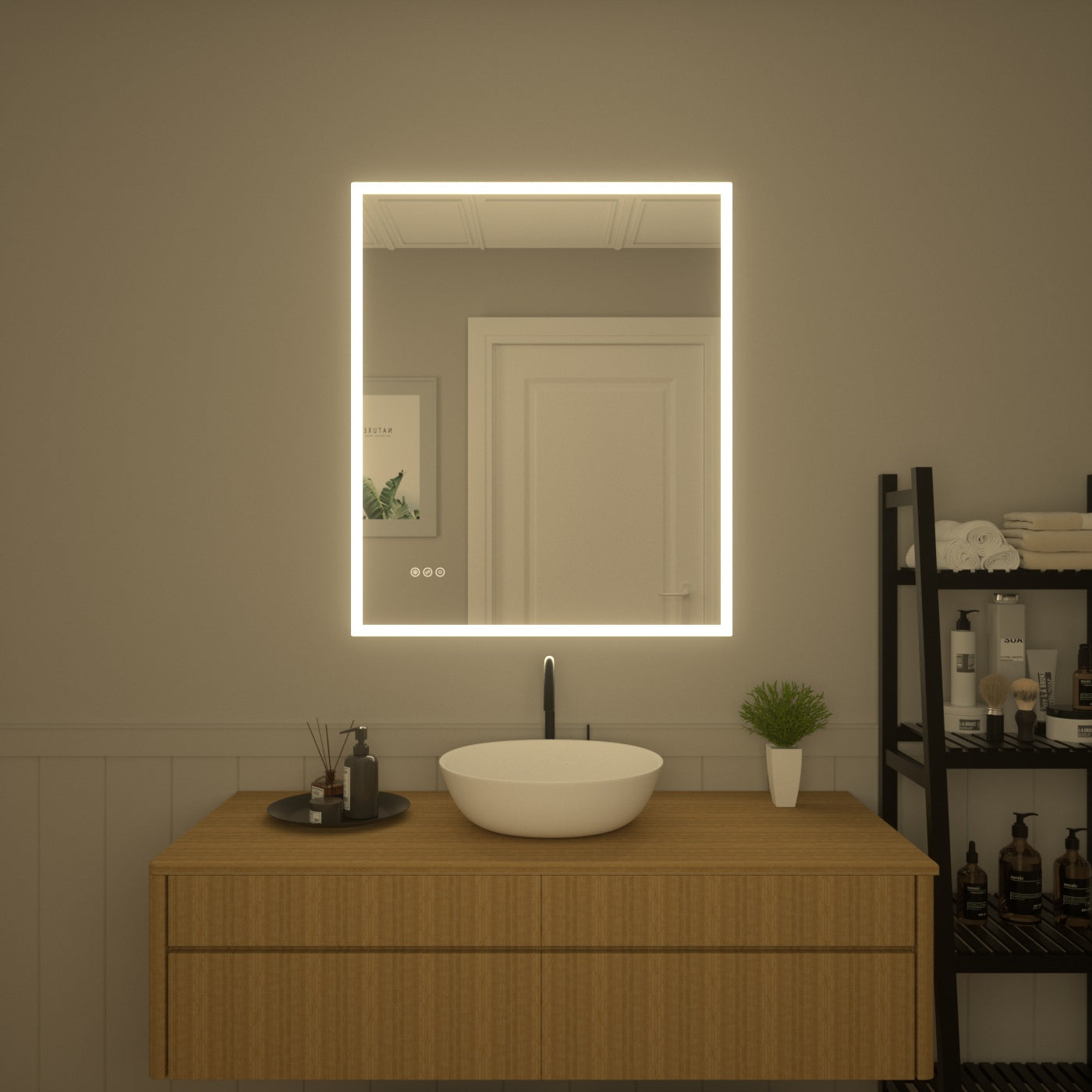 TaiMei LED Bathroom Vanity Mirror Anti-Fog Brightness Adjustable High-Definition ETL Certified