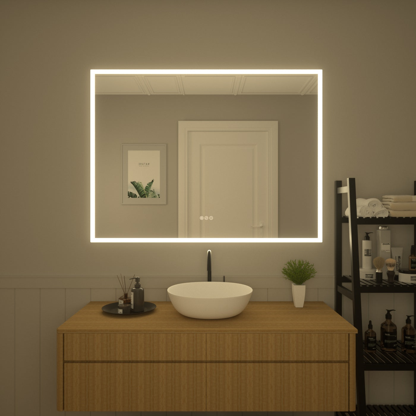 TaiMei LED Bathroom Vanity Mirror Anti-Fog Brightness Adjustable High-Definition ETL Certified