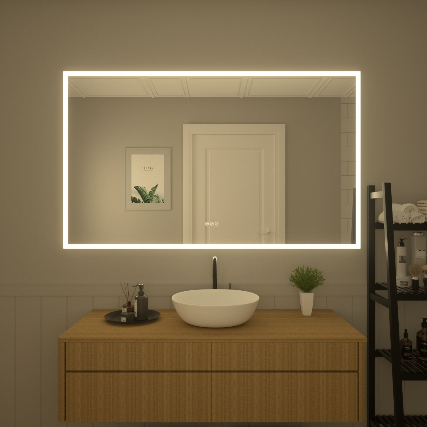 TaiMei LED Bathroom Vanity Mirror Anti-Fog Brightness Adjustable High-Definition ETL Certified