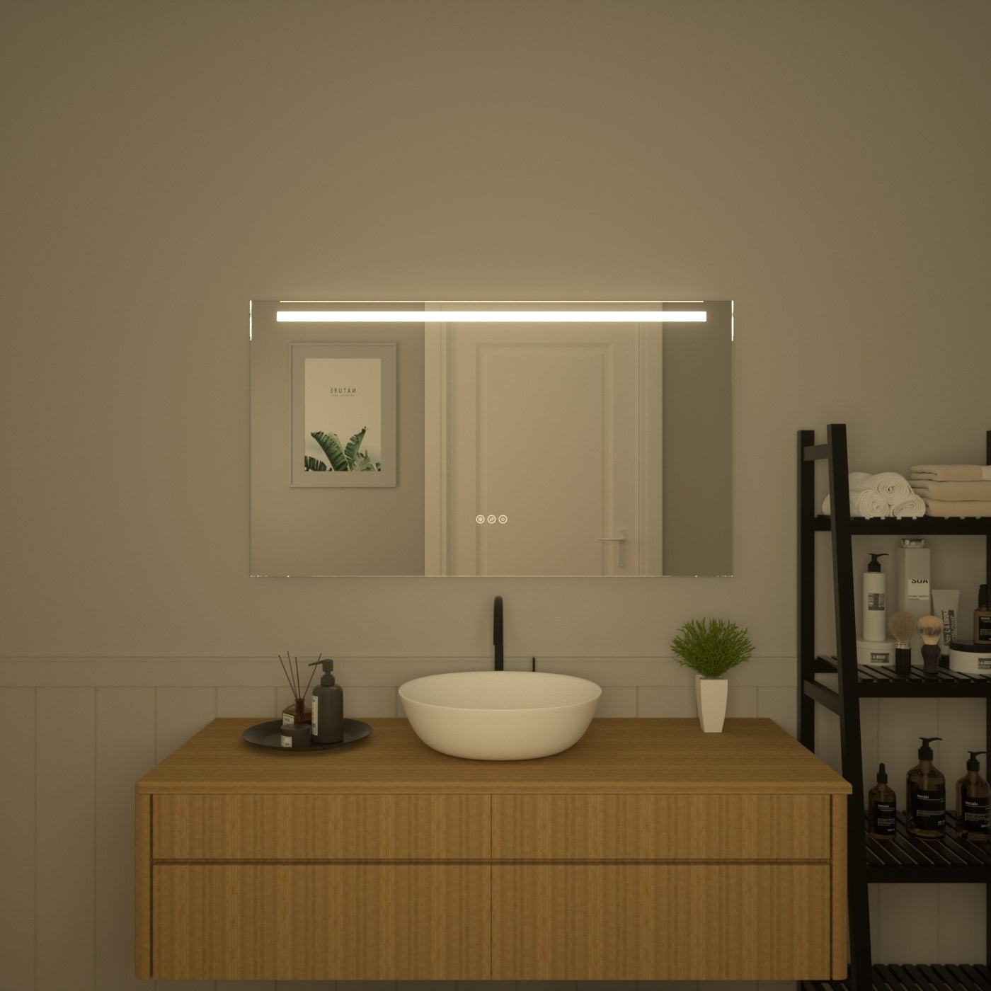 TaiMei LED Bathroom Vanity Mirror Anti-Fog Brightness Adjustable High-Definition ETL Certified