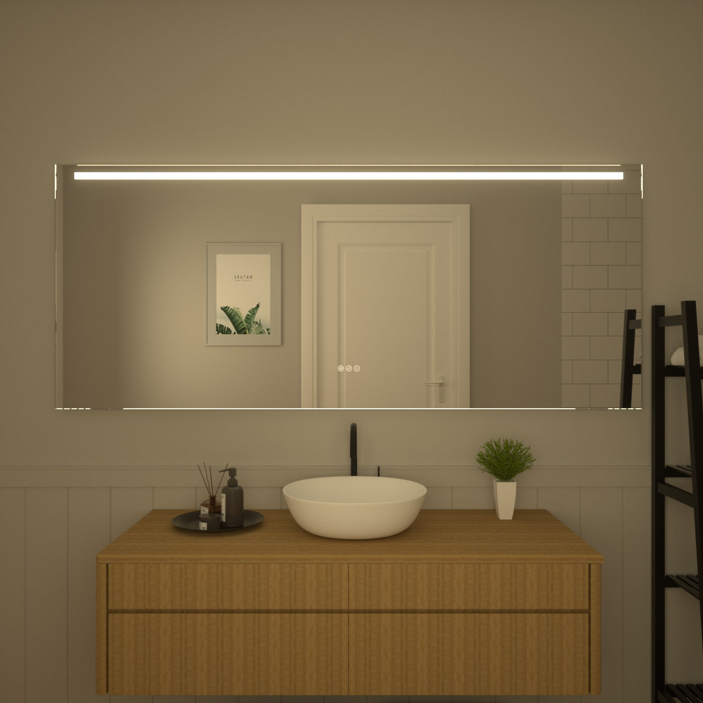 TaiMei LED Bathroom Vanity Mirror Anti-Fog Brightness Adjustable High-Definition ETL Certified