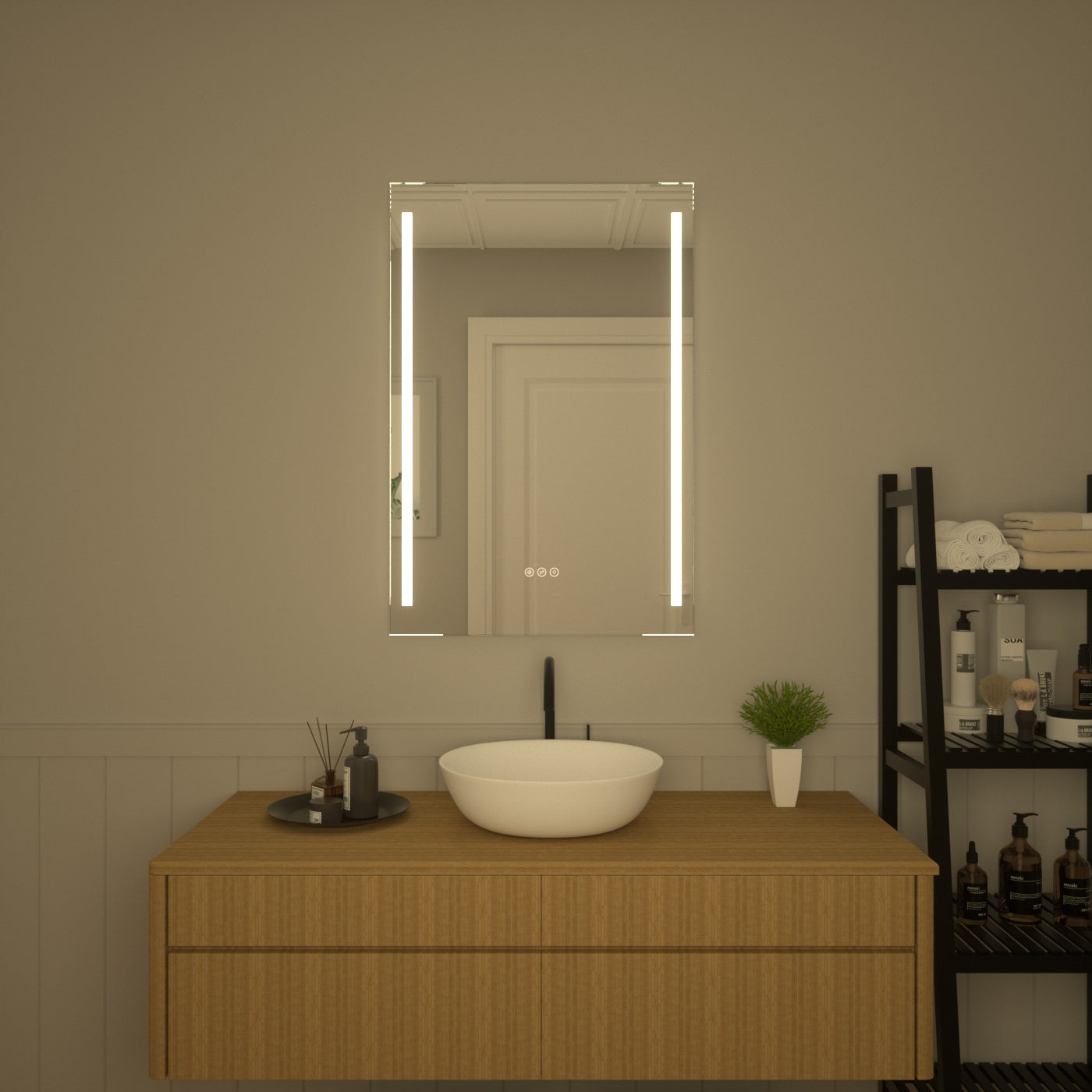 TaiMei LED Bathroom Vanity Mirror Anti-Fog Brightness Adjustable High-Definition ETL Certified