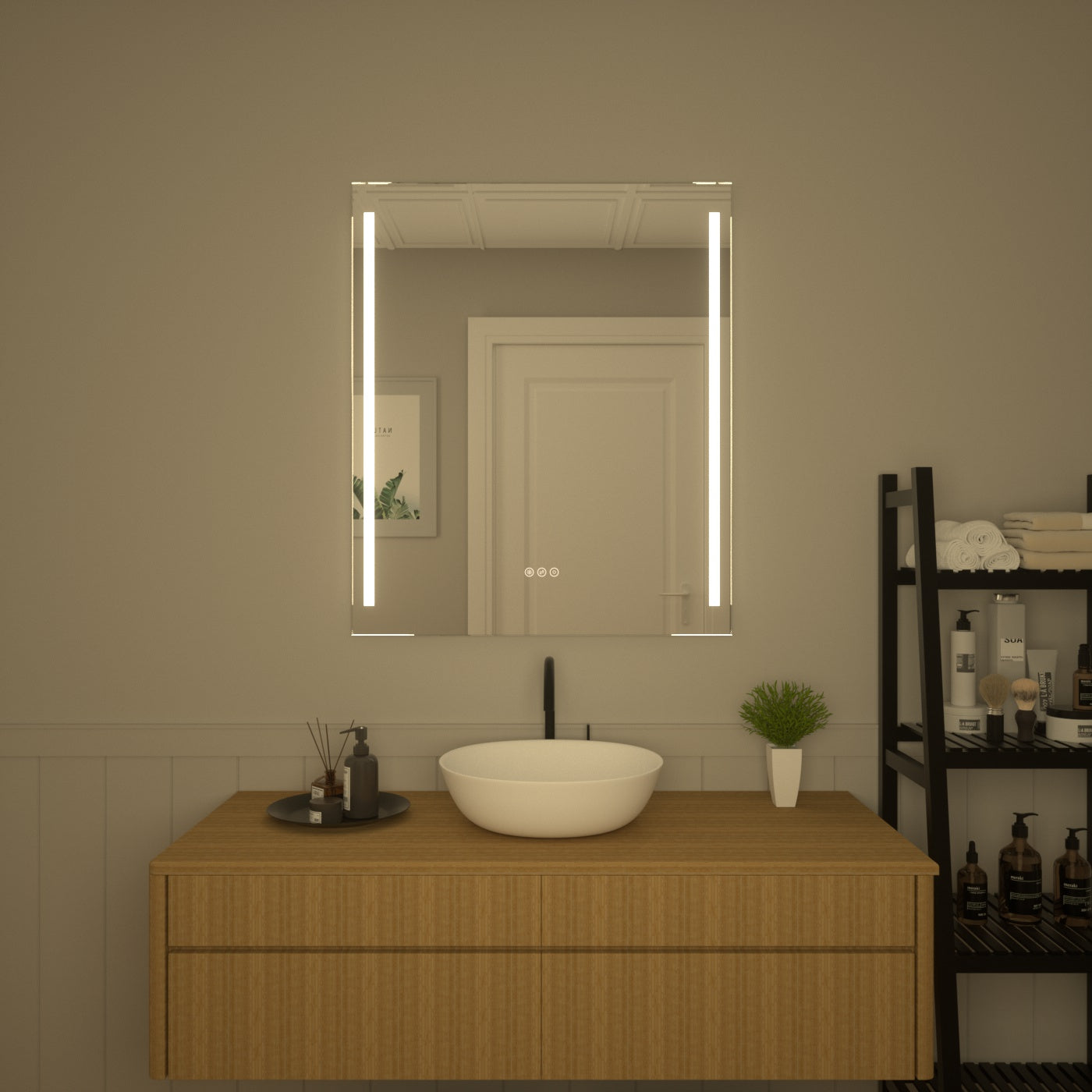 TaiMei LED Bathroom Vanity Mirror Anti-Fog Brightness Adjustable High-Definition ETL Certified