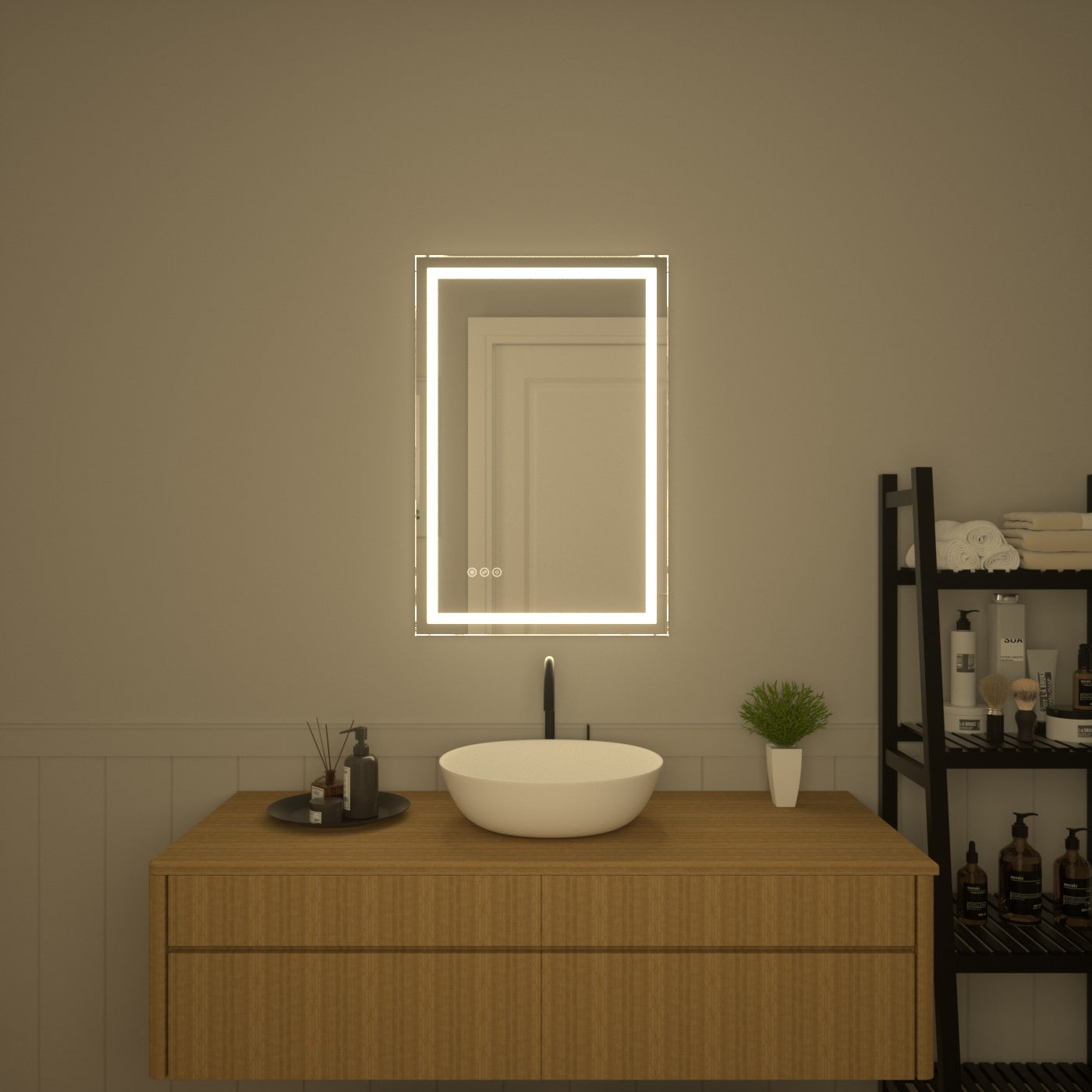 TaiMei LED Bathroom Vanity Mirror Anti-Fog Brightness Adjustable High-Definition ETL Certified