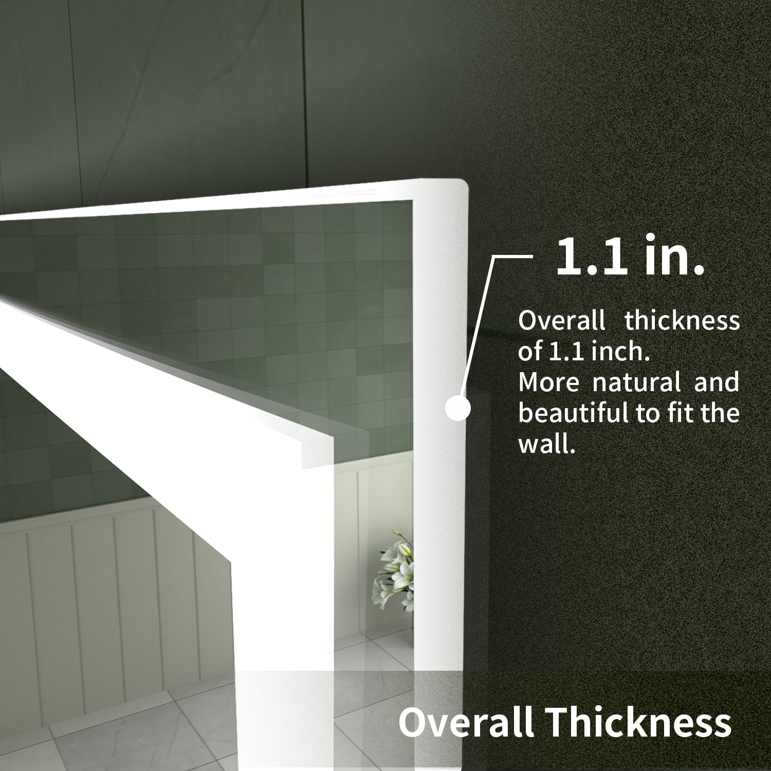 TaiMei LED Bathroom Vanity Mirror Anti-Fog Brightness Adjustable High-Definition ETL Certified