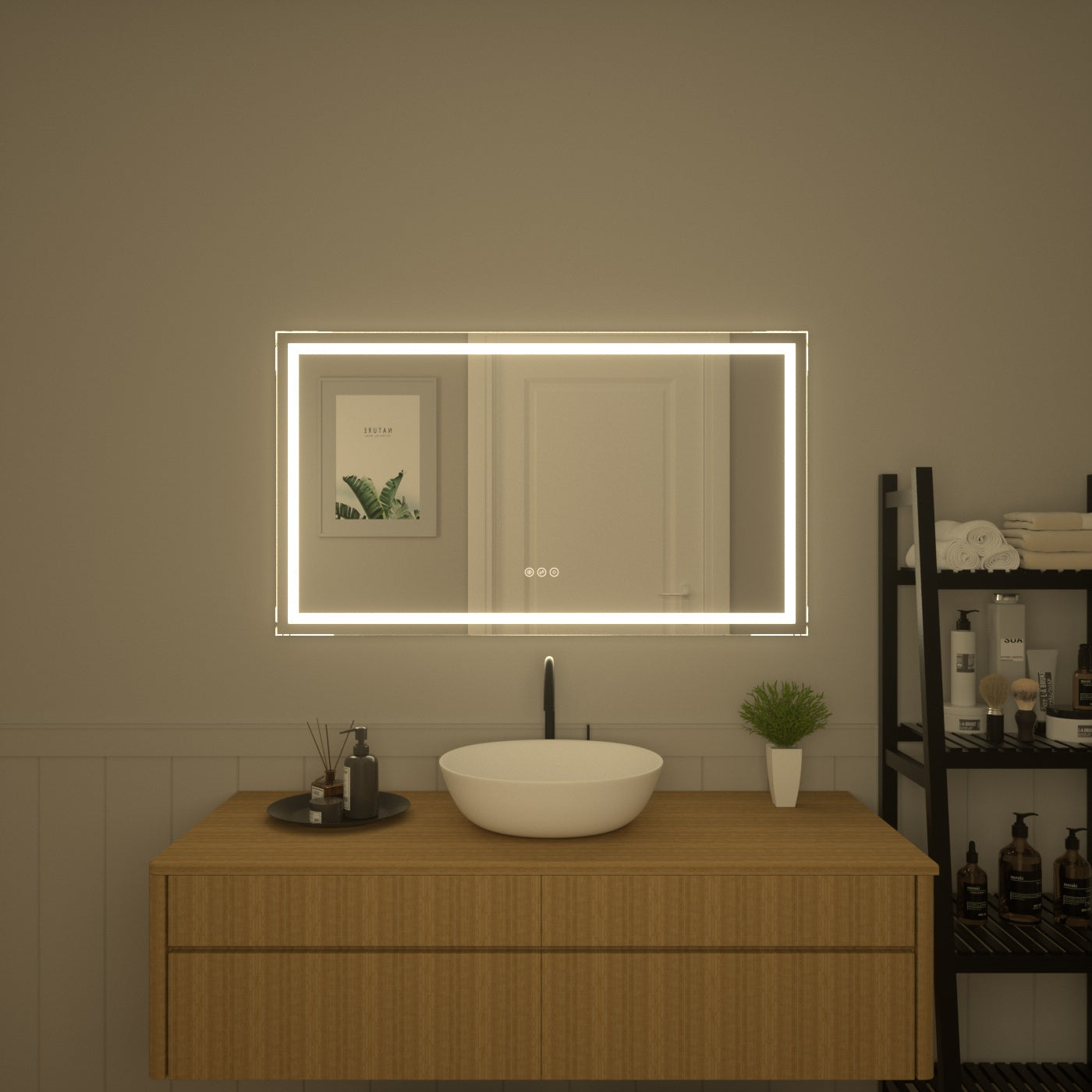 TaiMei LED Bathroom Vanity Mirror Anti-Fog Brightness Adjustable High-Definition ETL Certified