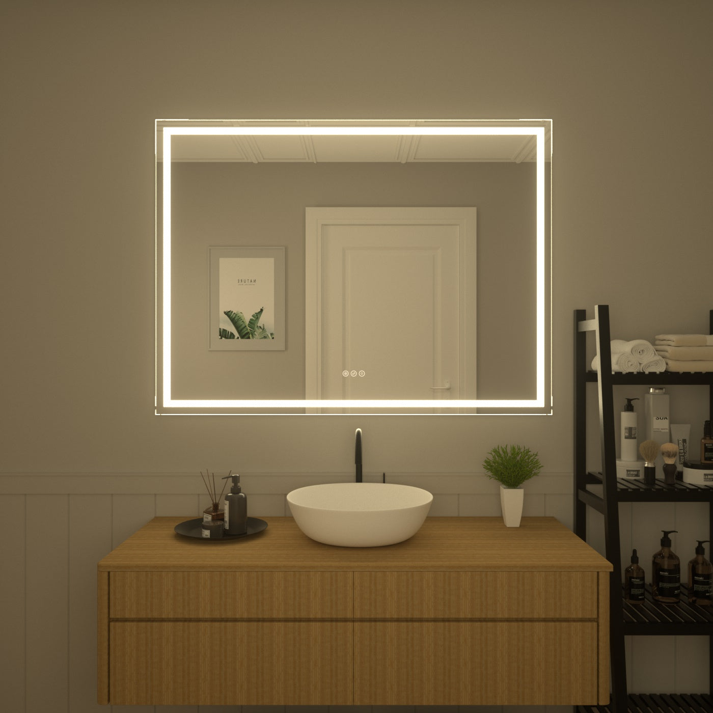 TaiMei LED Bathroom Vanity Mirror Anti-Fog Brightness Adjustable High-Definition ETL Certified