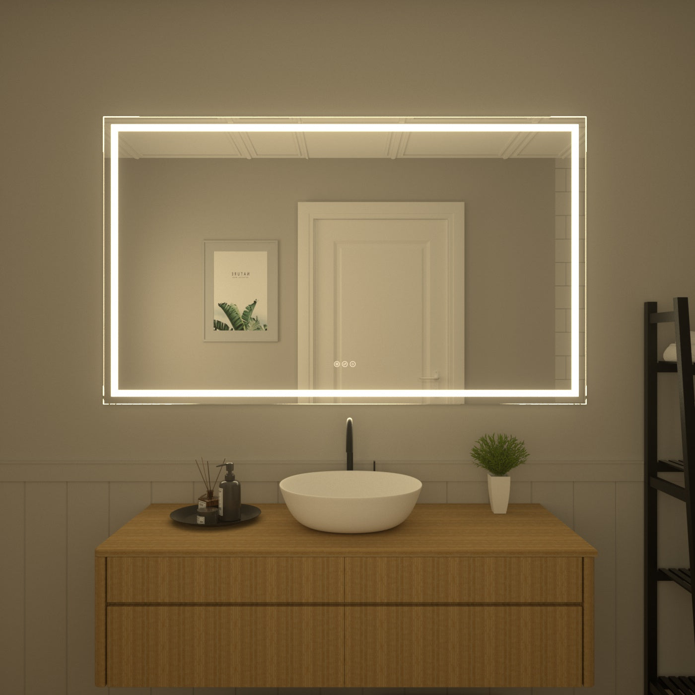 TaiMei LED Bathroom Vanity Mirror Anti-Fog Brightness Adjustable High-Definition ETL Certified