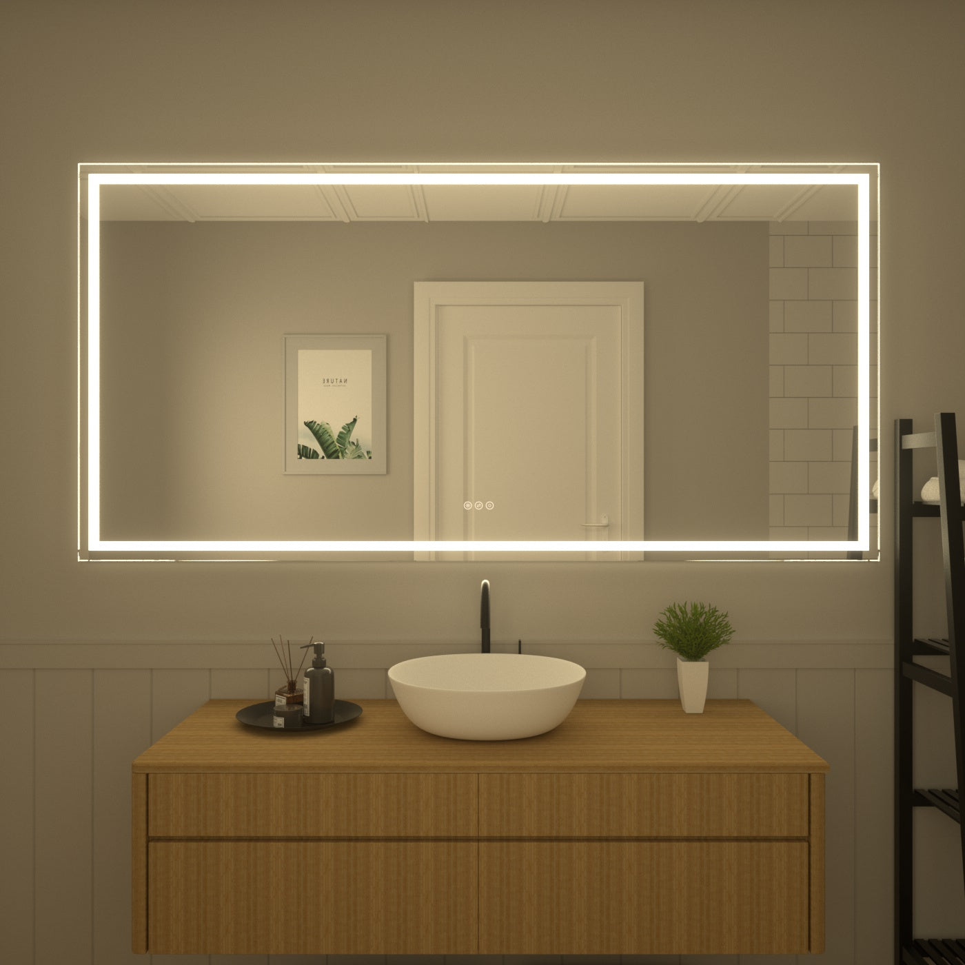 TaiMei LED Bathroom Vanity Mirror Anti-Fog Brightness Adjustable High-Definition ETL Certified