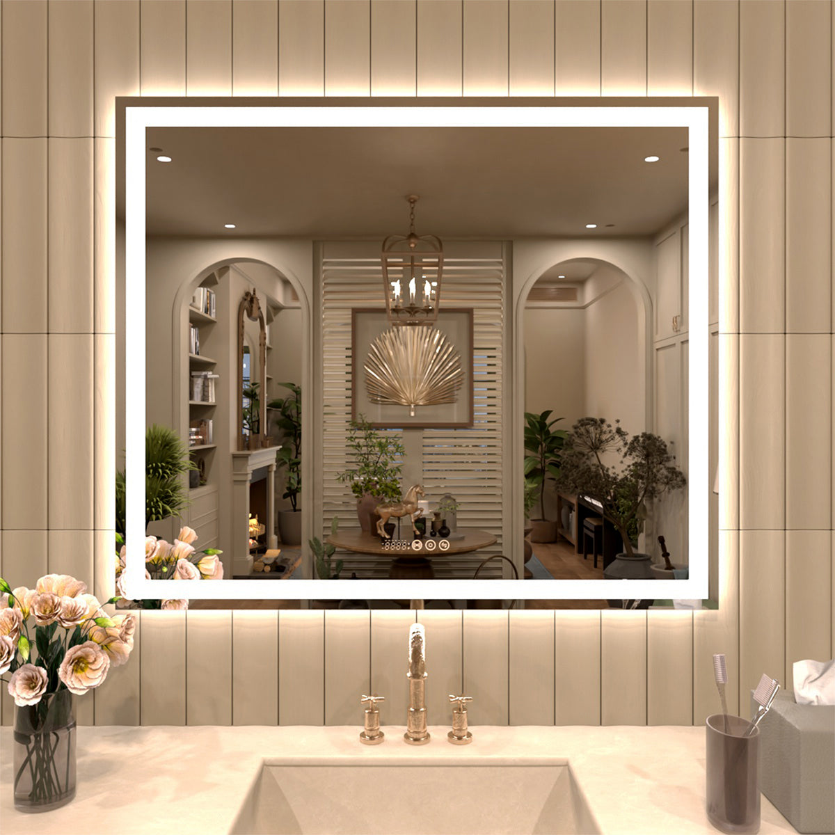 TaiMei LED Bathroom Vanity Mirror Anti-Fog Brightness Adjustable High-Definition ETL Certified