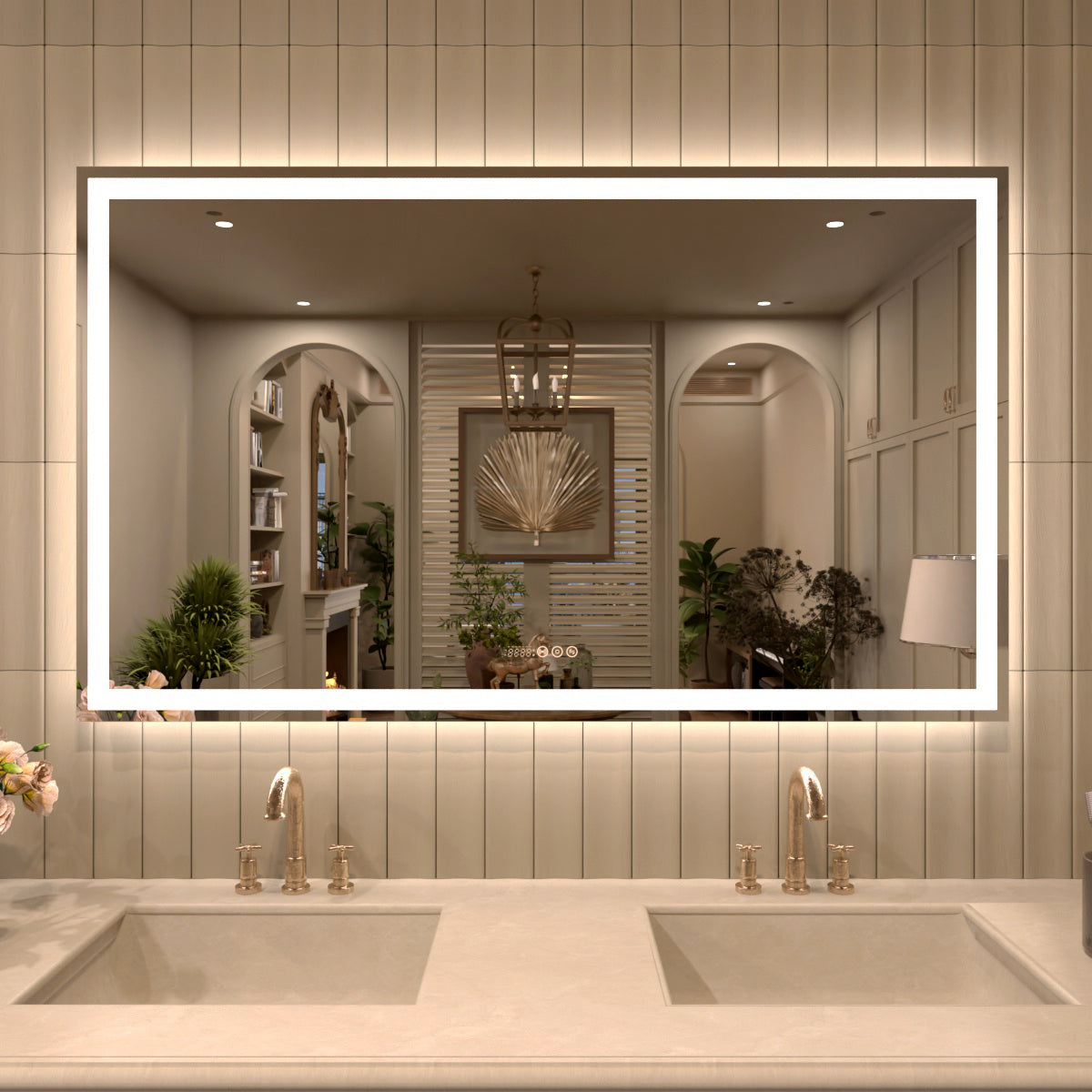 TaiMei LED Bathroom Vanity Mirror Anti-Fog Brightness Adjustable High-Definition ETL Certified