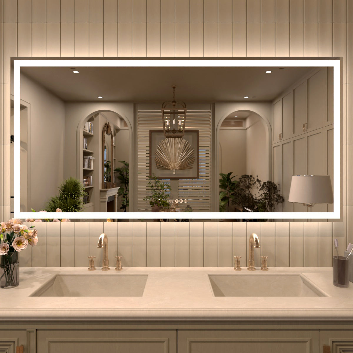 TaiMei LED Bathroom Vanity Mirror Anti-Fog Brightness Adjustable High-Definition ETL Certified