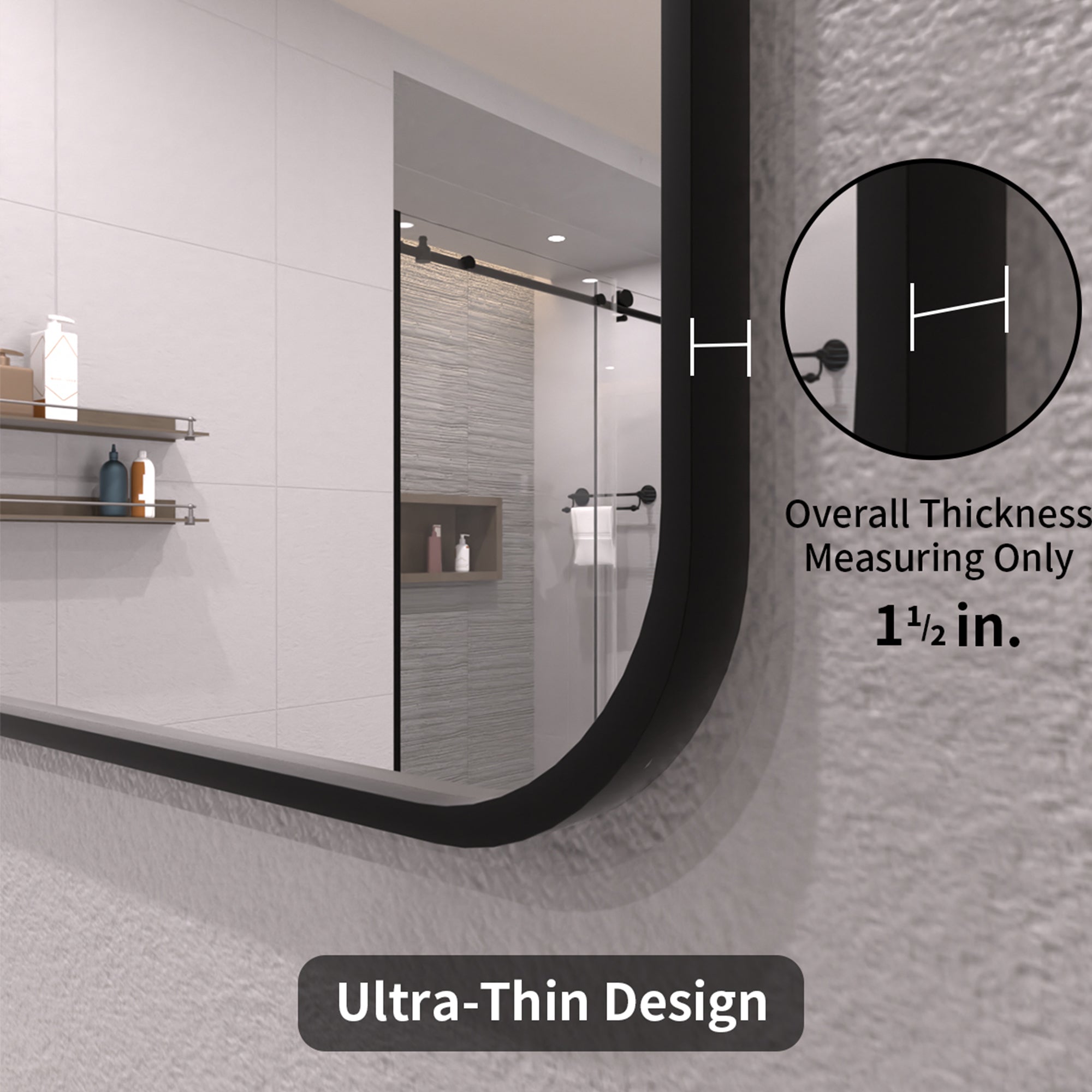 TaiMei 60 in. W x 36 in. H Vertical / Horizontal Rectangular Aluminum Framed Wall Mirror