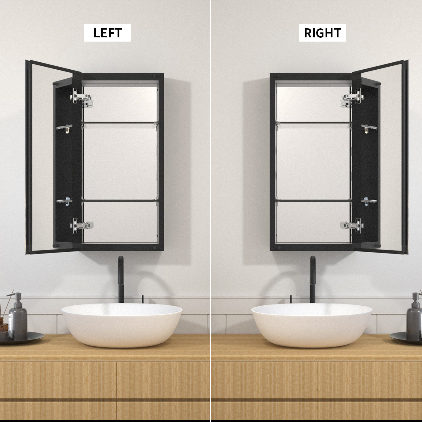 TaiMei 12 in. x 24 in. Frameless Recessed or Surface-Mount Beveled Single Mirror Bathroom Medicine Cabinet