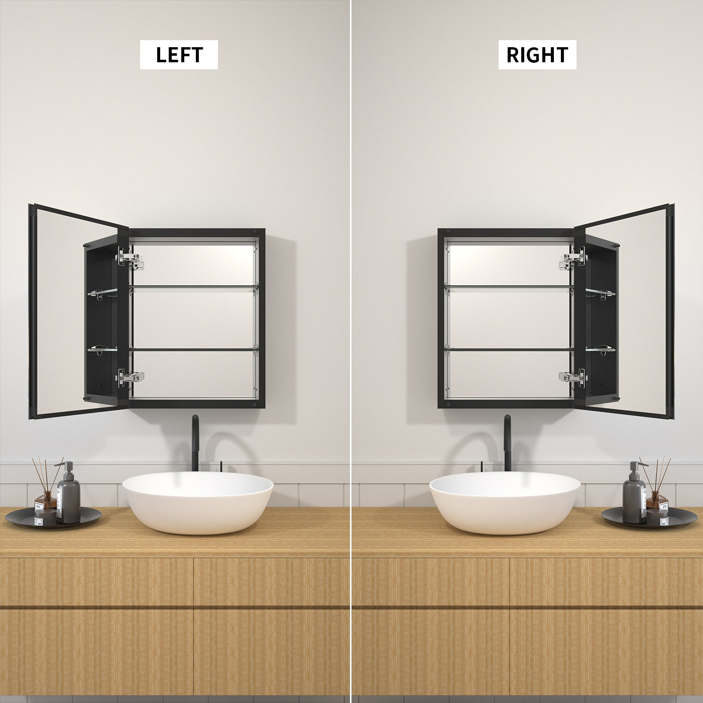 TaiMei 16 in. x 20 in. Frameless Recessed or Surface-Mount Beveled Single Mirror Bathroom Medicine Cabinet