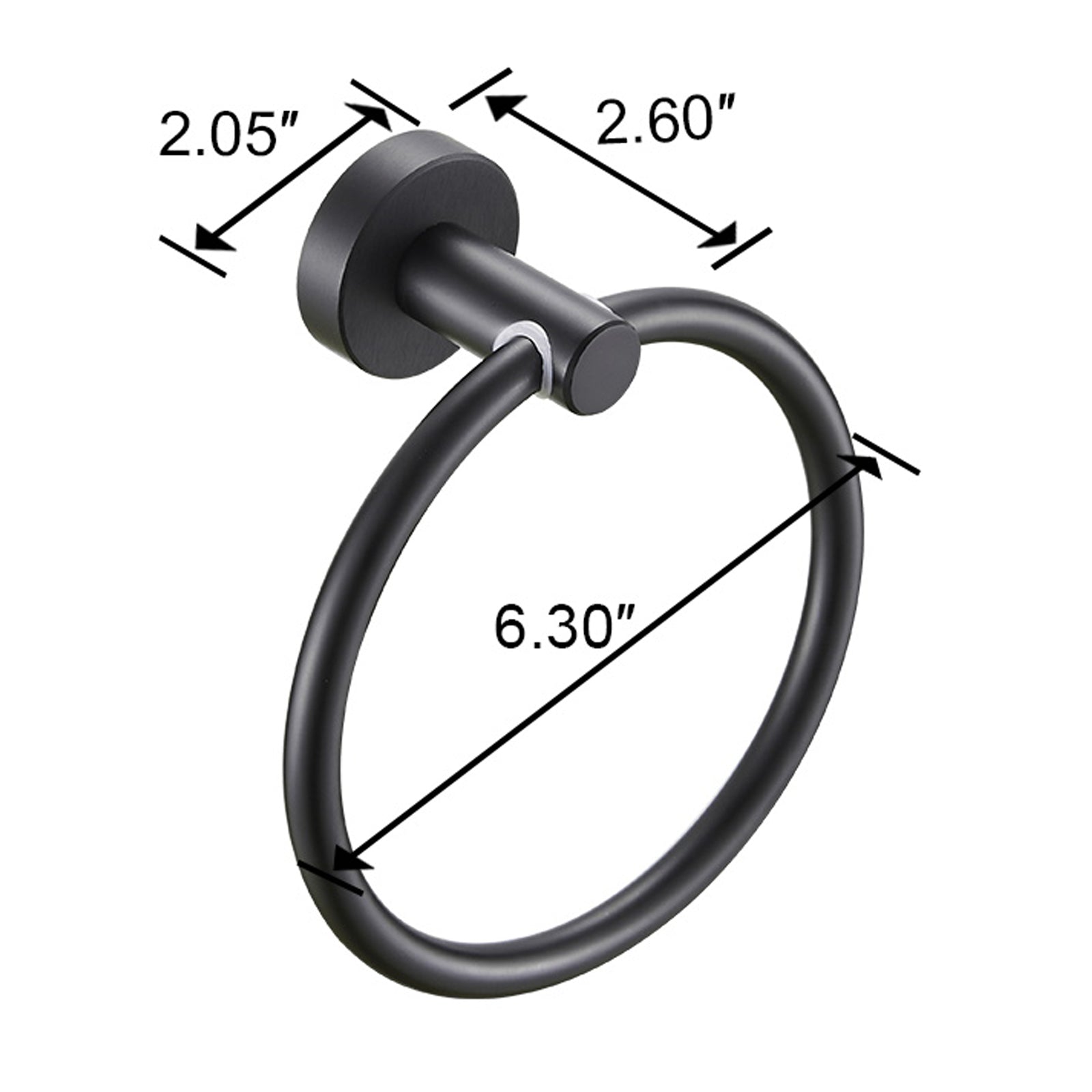 Wall Mounted Round Closed Thicken Space Aluminum Towel Ring Bath Hardware Accessory