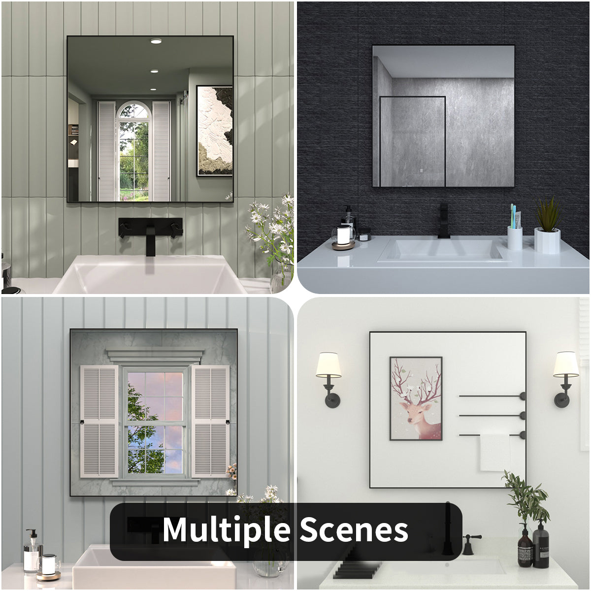 Taimei 30 in. W x 30 in. H  Rectangular Framed Wall Bathroom Vanity Mirror