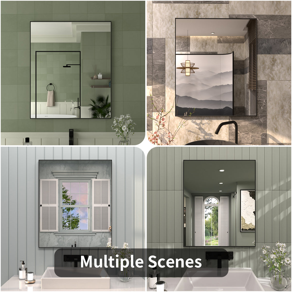 Taimei 36 in. W x 30 in. H  Rectangular Framed Wall Bathroom Vanity Mirror