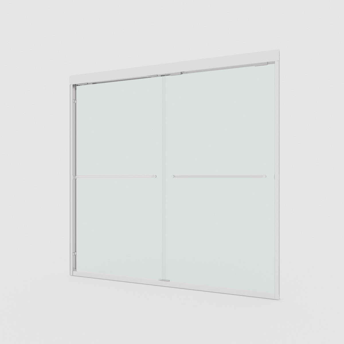 Vorth 60 in. W x 56 in. H Sliding Semi Frameless Tub Door in Matte Black Finish with Clear Glass
