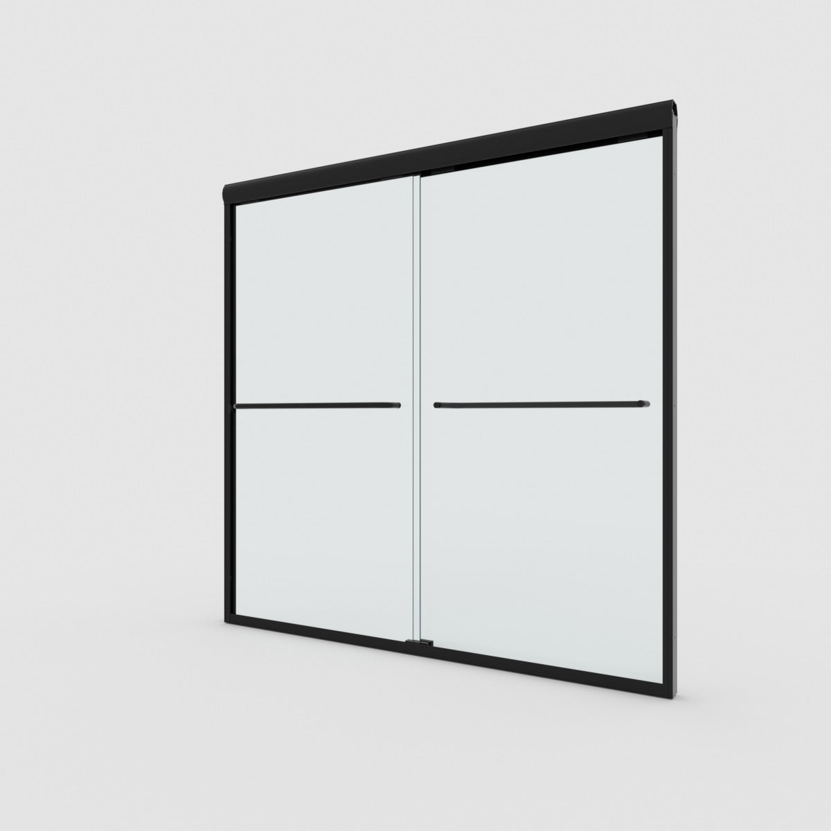 Vorth 60 in. W x 56 in. H Sliding Semi Frameless Tub Door in Matte Black Finish with Clear Glass