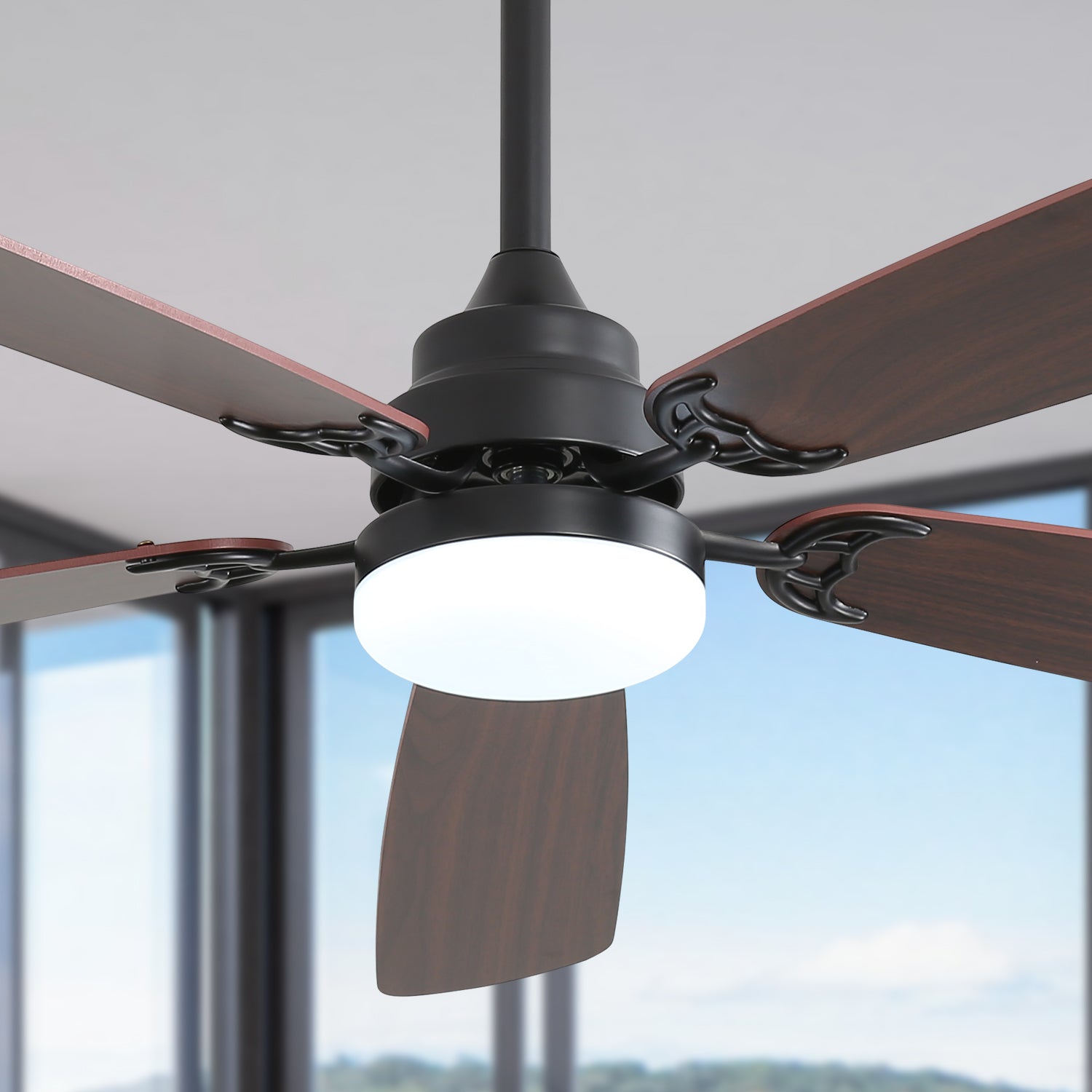 52 in. Indoor Reversible AC Motor Crystal Chandelier Ceiling Fan with Light and Remote Control